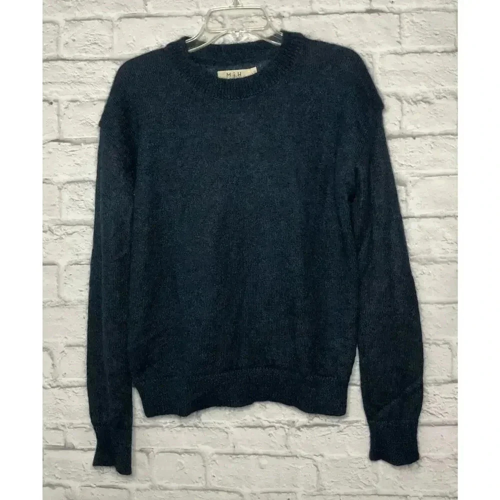 M.I.H Jeans Mohair Wool Blend Crew Neck Pullover Casual Sweater S.